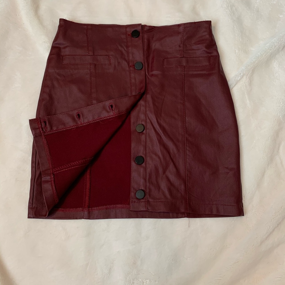 Never Worn. Faux Leather Mini-Skirt